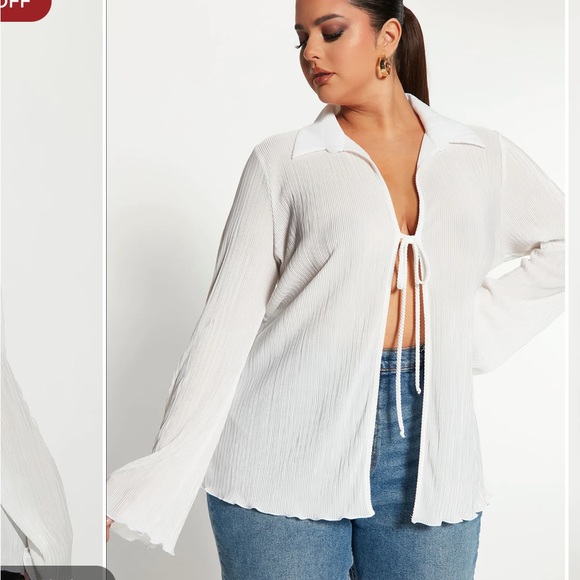 Fashion Nova Sydney Tie Front long Sleeve - Picture 2 of 8